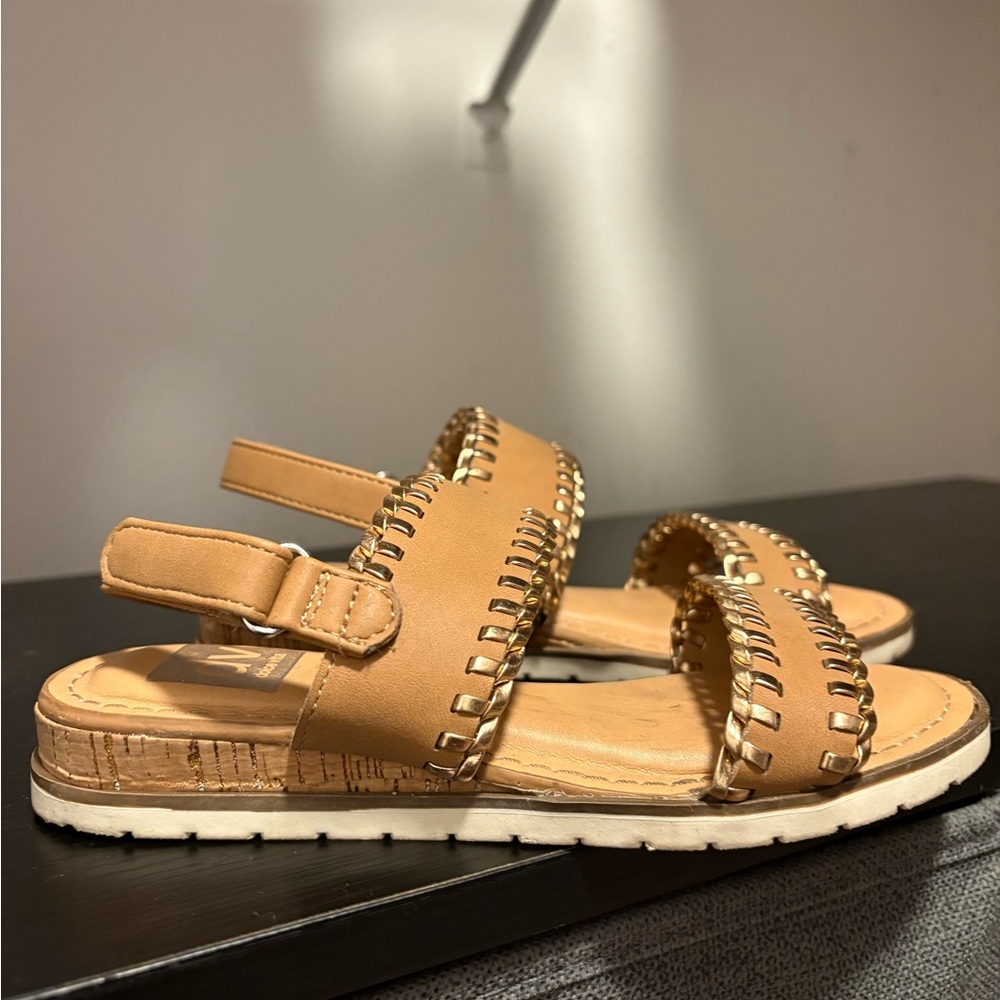 DV by Dolce Vita Tan Sandals with Gold Details